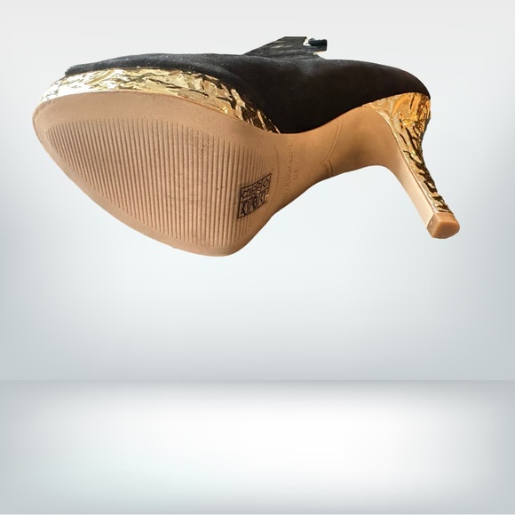 Enzo Angiolini gold platform Suede open toe Pumps - Picture 4 of 8